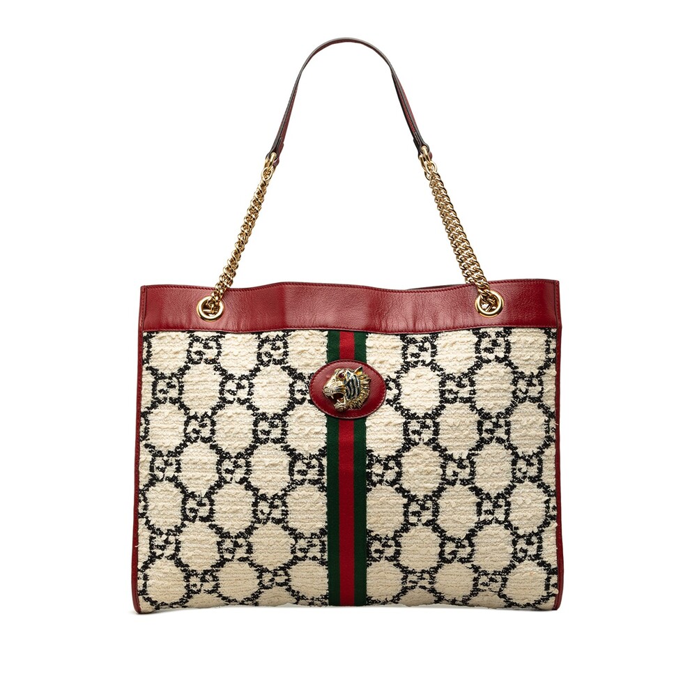 Gucci Large Gg Tweed Web Rajah Tote #318936G11B